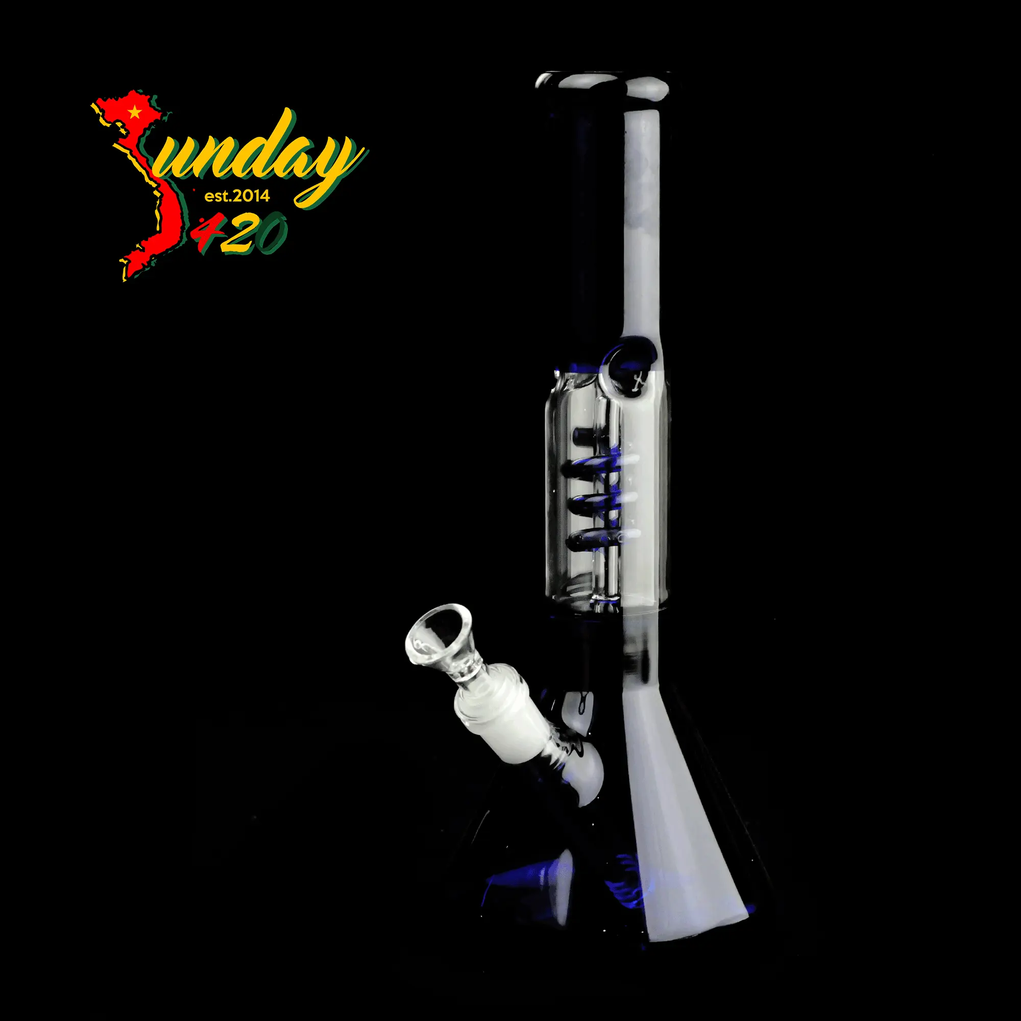 Boong Thủy Tinh Lọc Xoắn Màu Tím - BTT-188