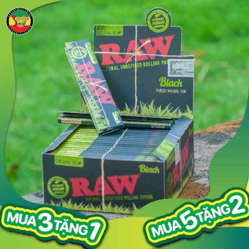 Giấy Cuốn RAW Black Organic Hemp Kingsize Slim - GC134