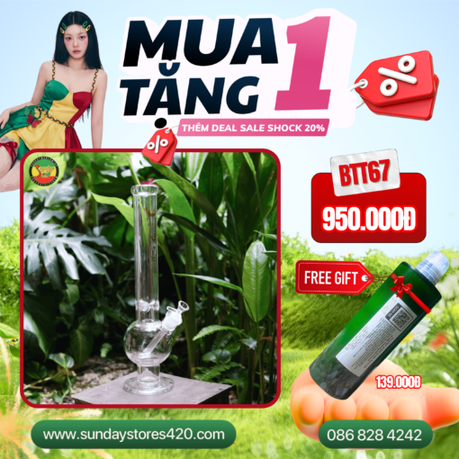 Điếu Cày Thủy Tinh Ventapane - BTT67