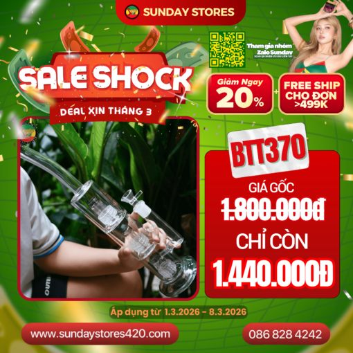 Điếu Cày Thuỷ Tinh Crystal - BTT370