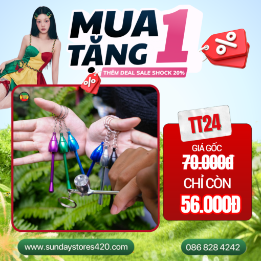 Tẩu Kim Loại Móc Khóa Mushroom - TT24