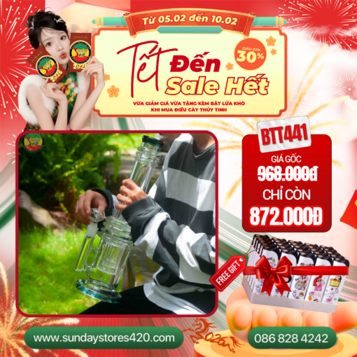 Điếu Cày Thủy Tinh Lọc Âm - BTT441