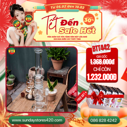 Điếu Cày Thủy Tinh Atmos - BTT442