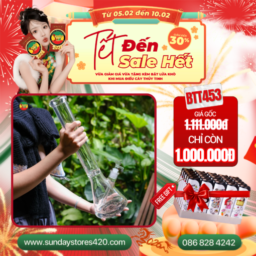 Điếu Cày Thủy Tinh Bronzey - BTT453