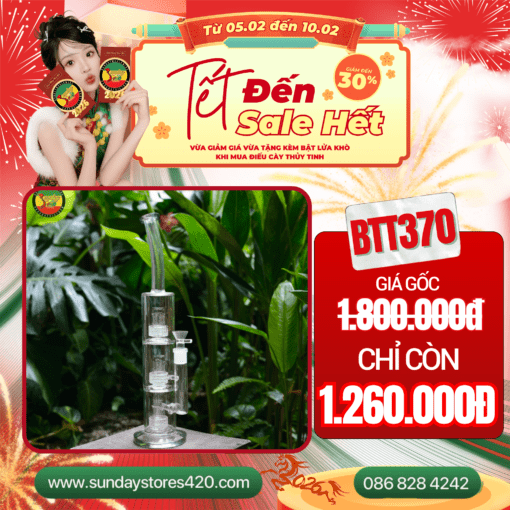 Điếu Cày Thuỷ Tinh Crystal - BTT370