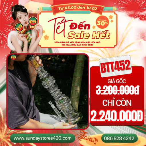 Điếu Cày Thủy Tinh Heavenly Pillar - BTT452