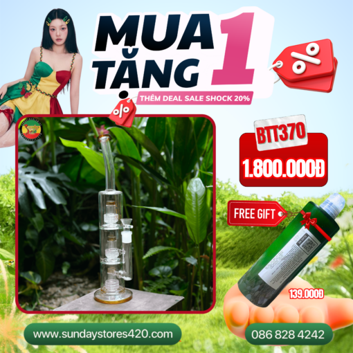 Điếu Cày Thuỷ Tinh Crystal - BTT370