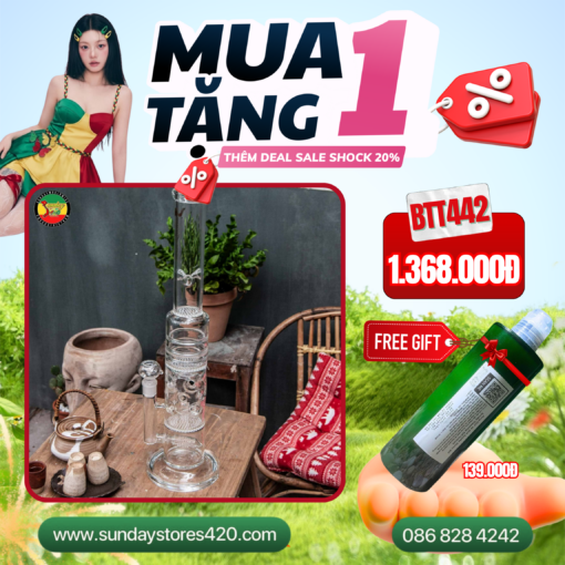 Điếu Cày Thủy Tinh Atmos - BTT442