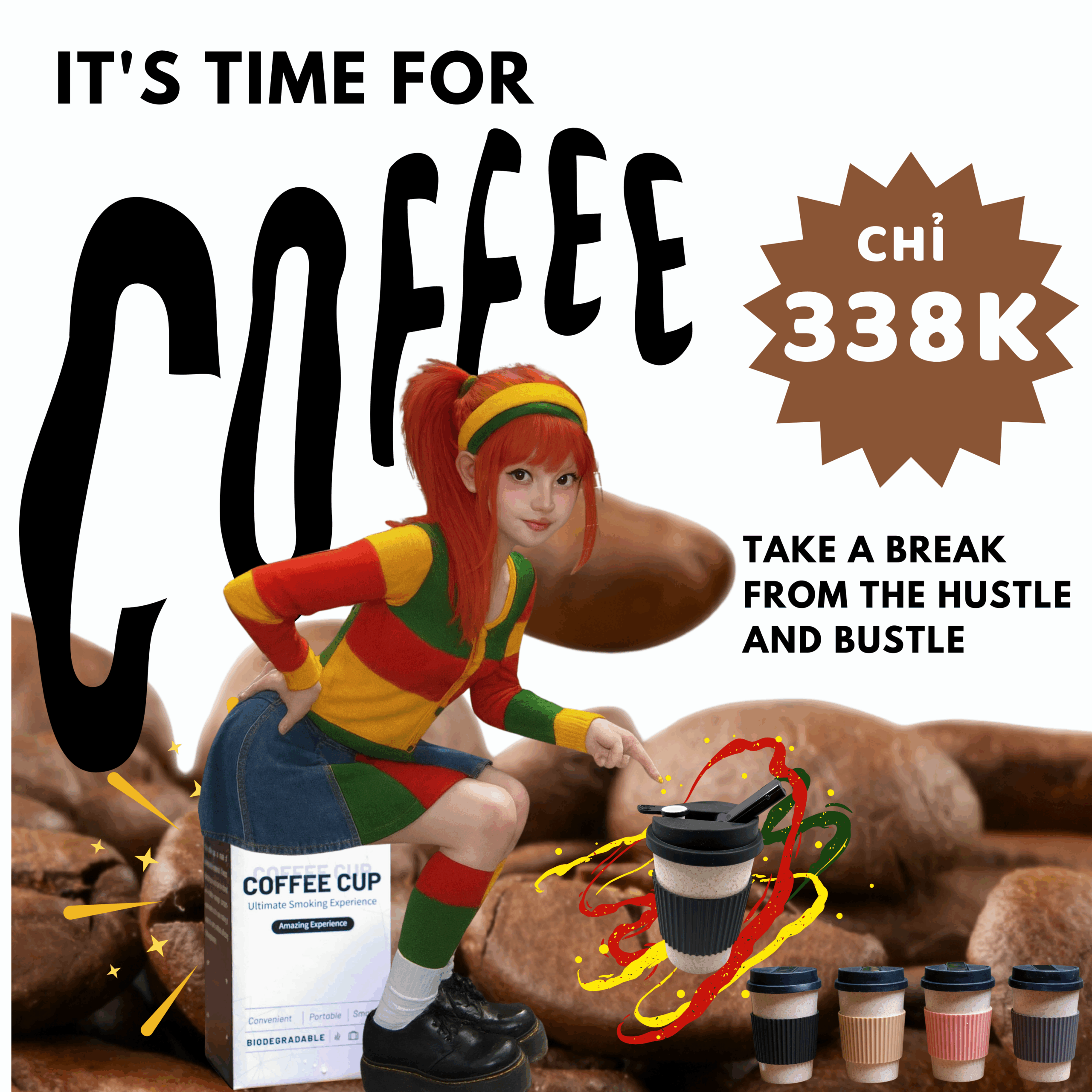 Smoking Coffee Cup | Water Pipe - TT60 - Ảnh 11