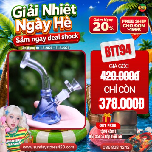 Điếu cày thủy tinh mini Lilium Candidum - BTT94