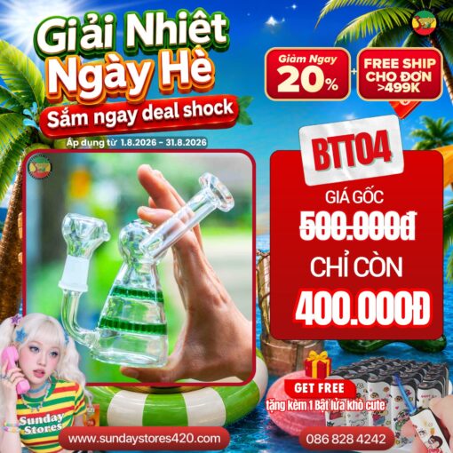Điếu Cày Thủy Tinh Mini Watermelon - BTT04