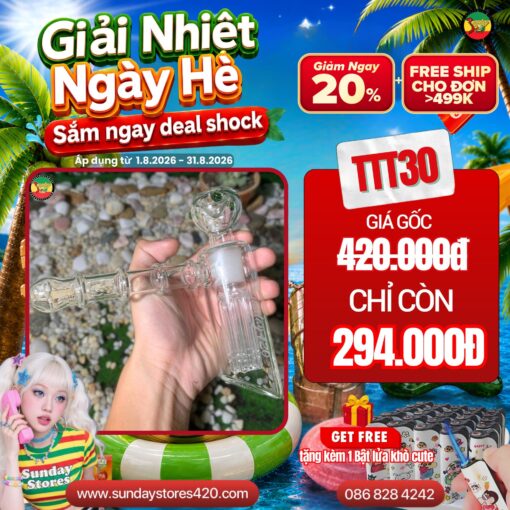 Tẩu Thủy Tinh Lọc Nước 6 Ống - TTT30