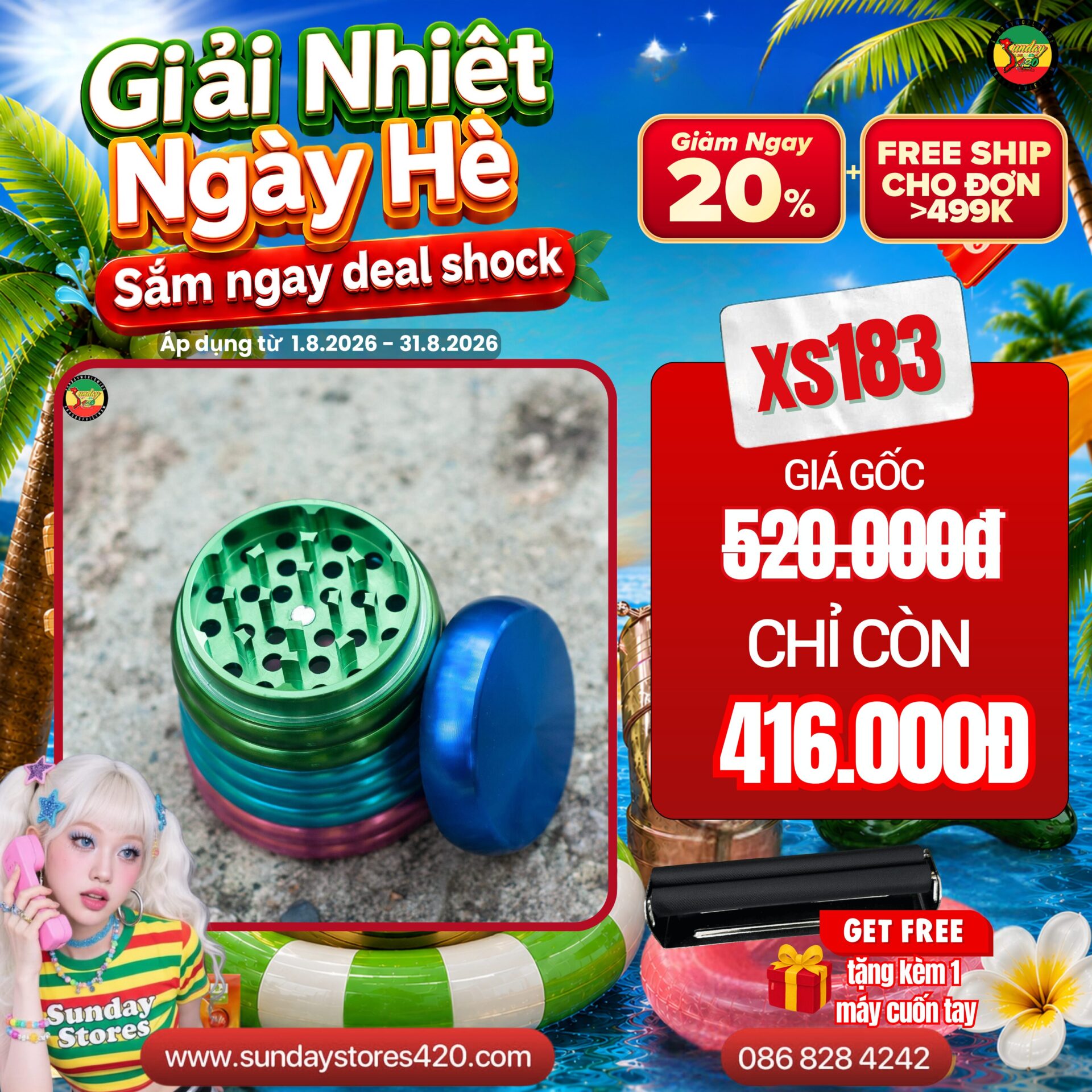 Cối Xay Kim Loại Slinky - XS183 1 Cối Xay Kim Loại Slinky - XS183