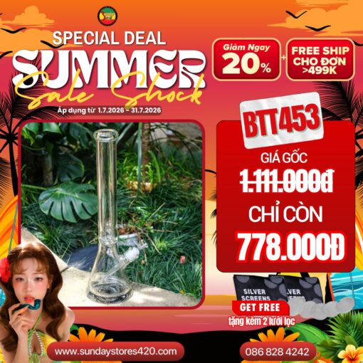 Điếu Cày Thủy Tinh Bronzey - BTT453