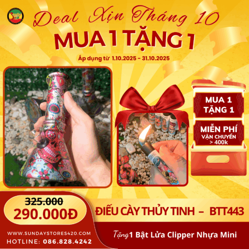 Điếu Cày Thủy Tinh Willy Wonka - BTT443