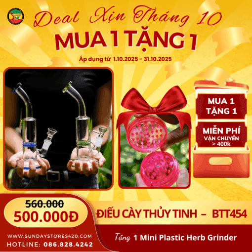 Điếu Cày Thủy Tinh Micro Lotus - BTT454