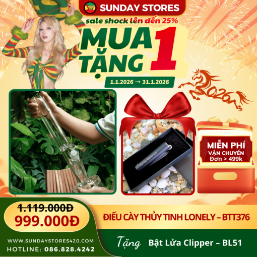 Điếu Cày Thủy Tinh Lonely - BTT376