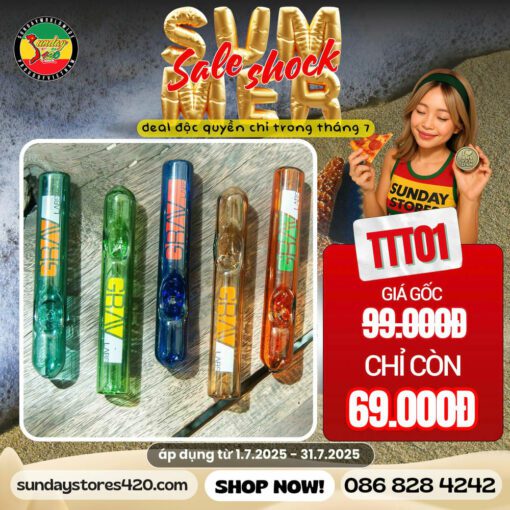 Tẩu Thủy Tinh Ống Thẳng Grav - TTT01