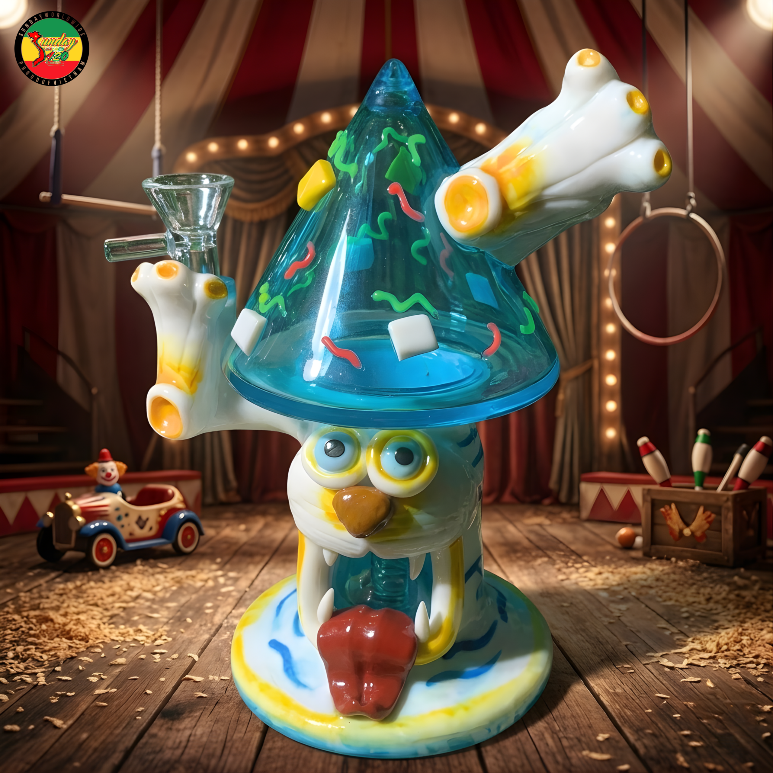 Điếu Cày Thủy Tinh White Tiger - BTT726