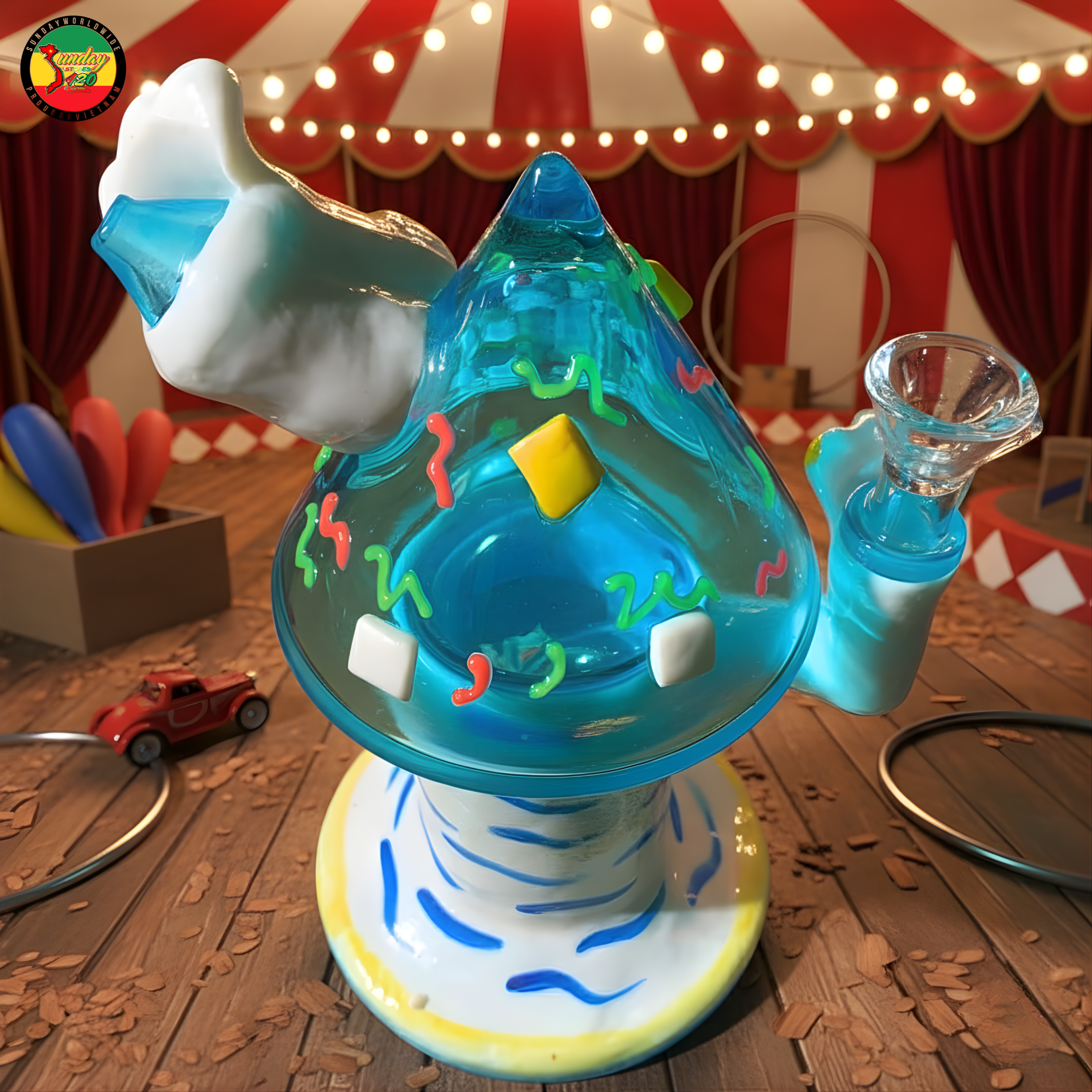 Điếu Cày Thủy Tinh White Tiger - BTT726 - Ảnh 3