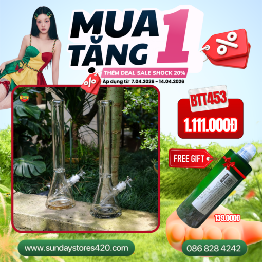 Điếu Cày Thủy Tinh Bronzey - BTT453