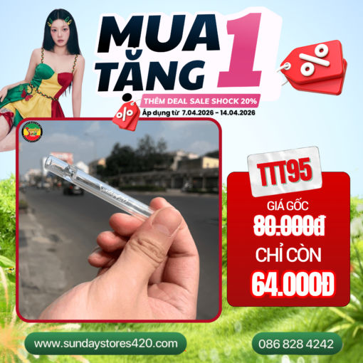 Tẩu Thủy Tinh Ống Thẳng Sunday - TTT95