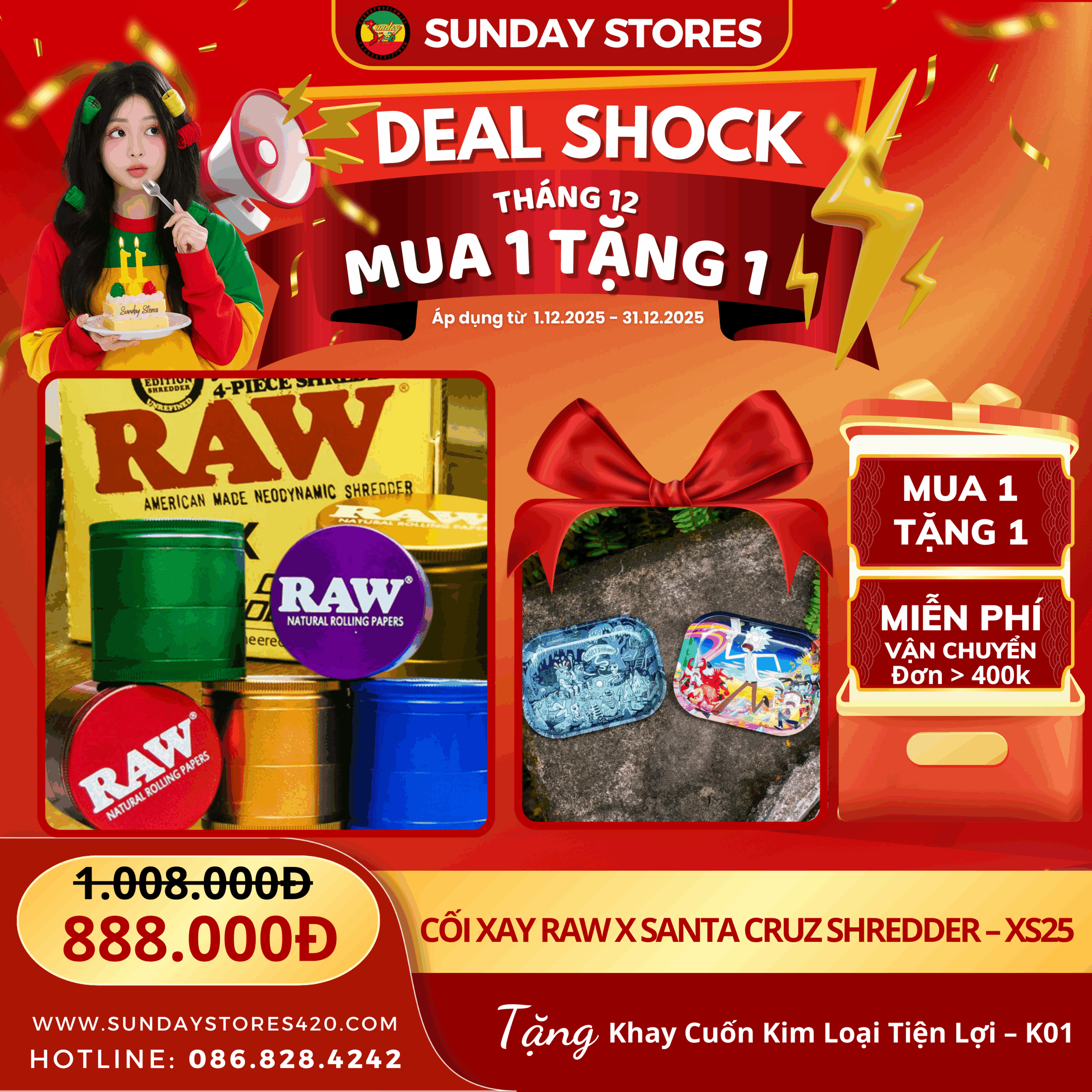 Cối Xay RAW x Santa Cruz Shredder - XS25