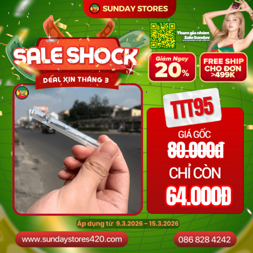 Tẩu Thủy Tinh Ống Thẳng Sunday - TTT95