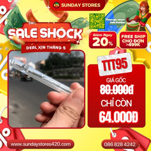 Tẩu Thủy Tinh Ống Thẳng Sunday - TTT95