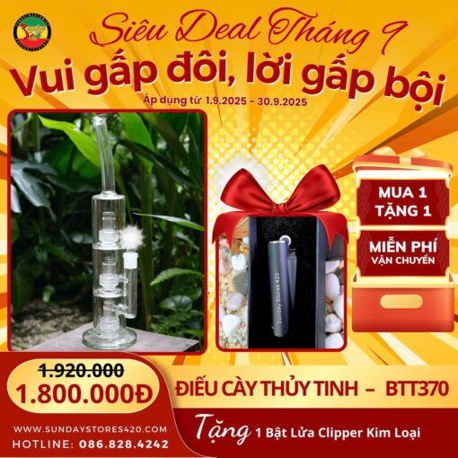 Điếu Cày Thuỷ Tinh Crystal - BTT370