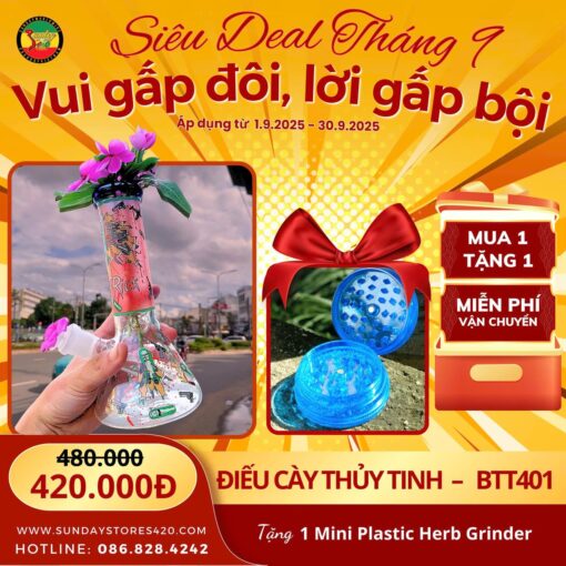 Điếu Cày Thủy Tinh Diversity - BTT401