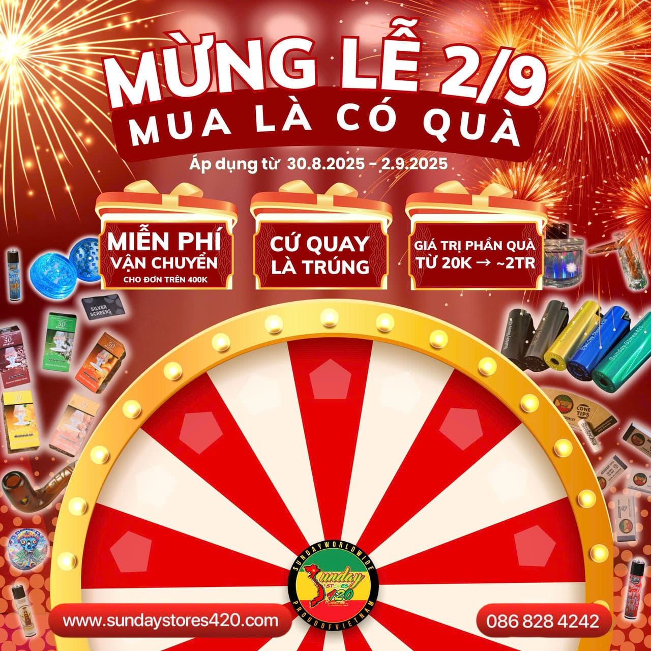 MỪNG LỄ 2/9 - MUA LÀ CÓ QUÀ, CỨ QUAY LÀ TRÚNG