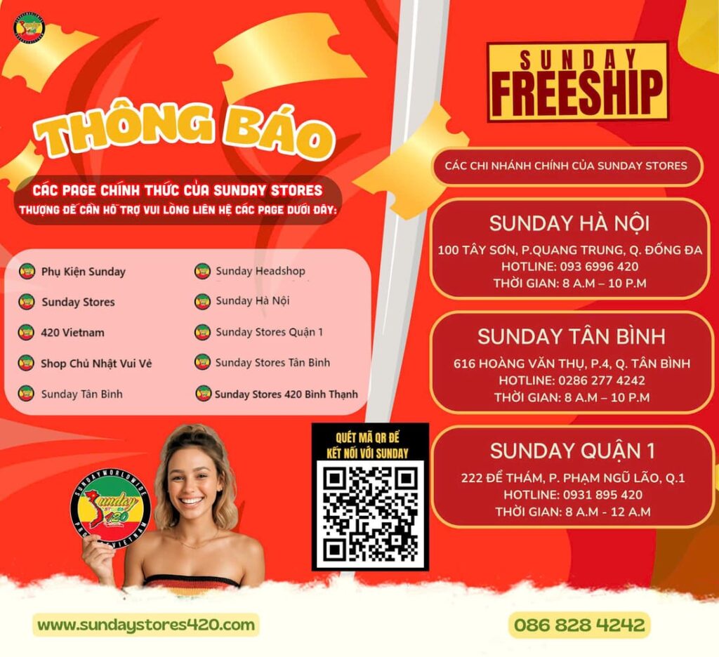 ĐỊA CHỈ SUNDAY & CÁC FANPAGE ĐANG HOẠT ĐỘNG