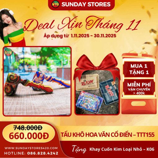 Tẩu Khô Hoa Văn Cổ Điển - TTT155