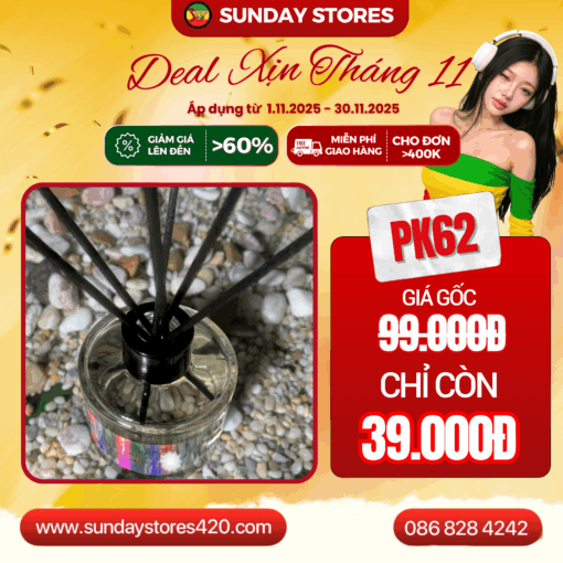 Tinh Dầu Thơm Phòng Thiên Nhiên HONEYPUFF - PK62