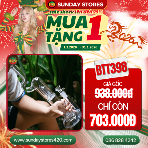 Điếu Cày Thủy Tinh Himart - BTT398