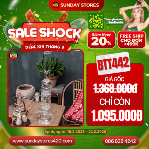 Điếu Cày Thủy Tinh Atmos - BTT442