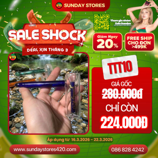 Tẩu Thủy Tinh Lọc Nước Chữ V - TTT10