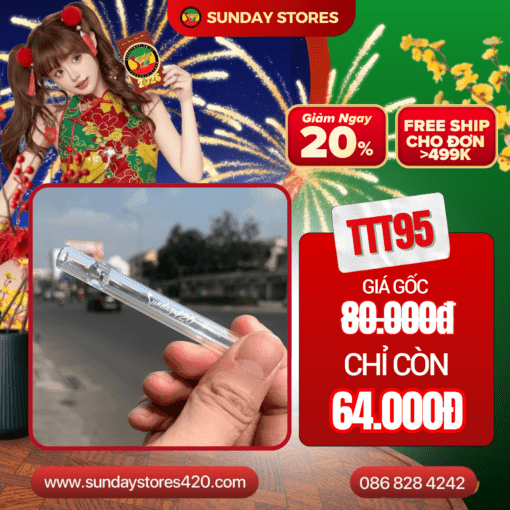 Tẩu Thủy Tinh Ống Thẳng Sunday - TTT95