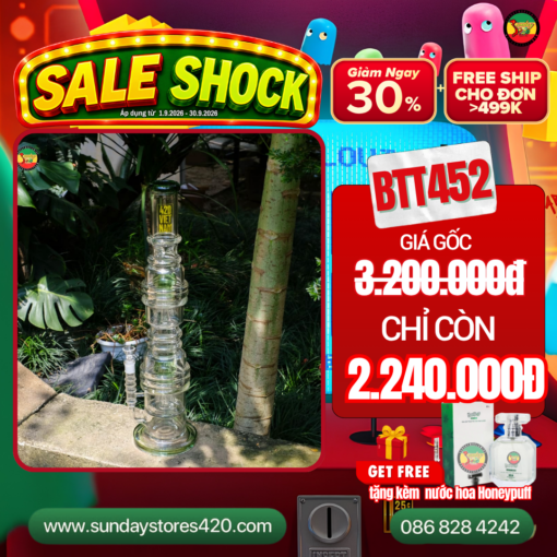 Điếu Cày Thủy Tinh Heavenly Pillar - BTT452