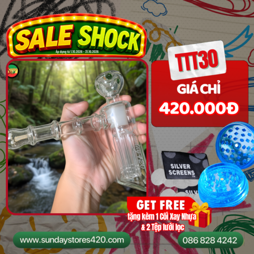 Tẩu Thủy Tinh Lọc Nước 6 Ống - TTT30