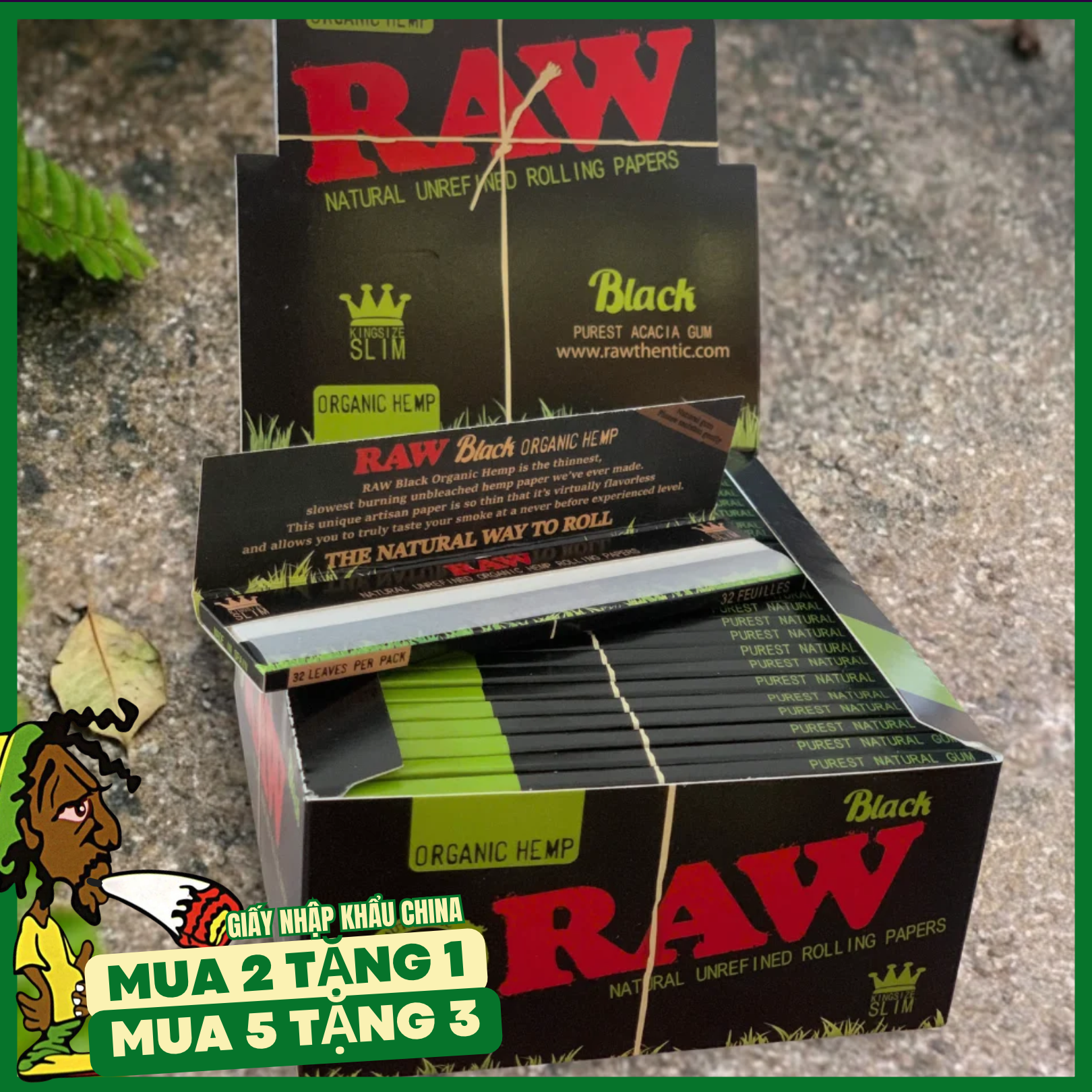 Giấy Cuốn RAW Black Kingsize - GC163 1 Giấy Cuốn RAW Black Kingsize - GC163